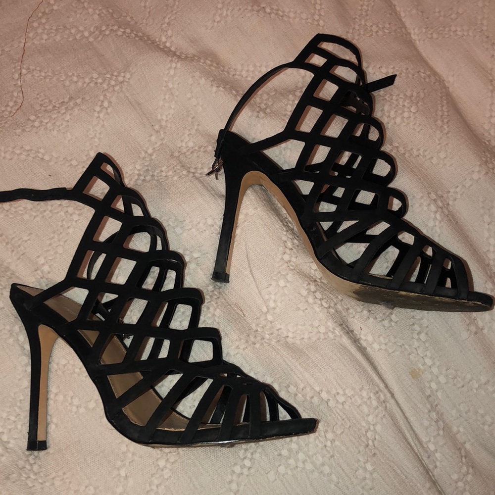 Black Caged heels